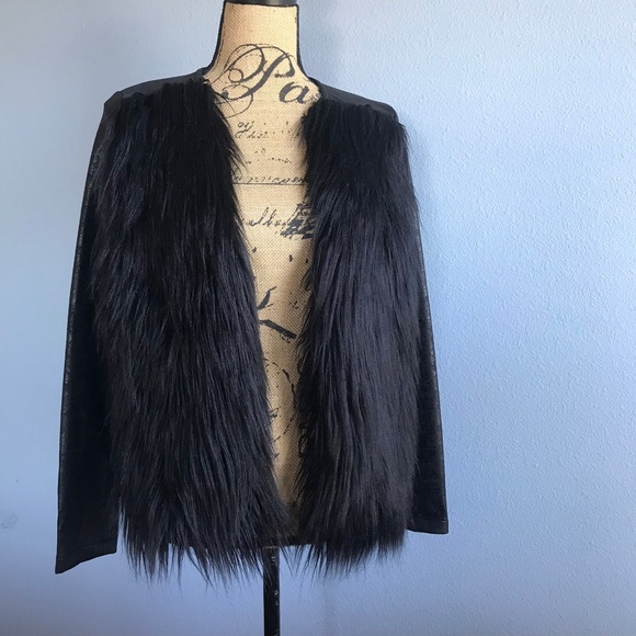 libby. edelman Jackets & Blazers - Libby Edleman Black Faux Fur Moto Jacket Medium